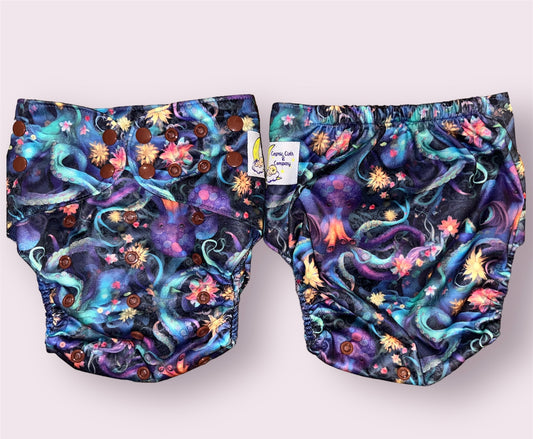 Octoflora- Extended One Size Pocket Diaper