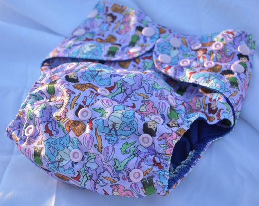 Fly With Dragons One Size Pocket Diaper- Mashup in